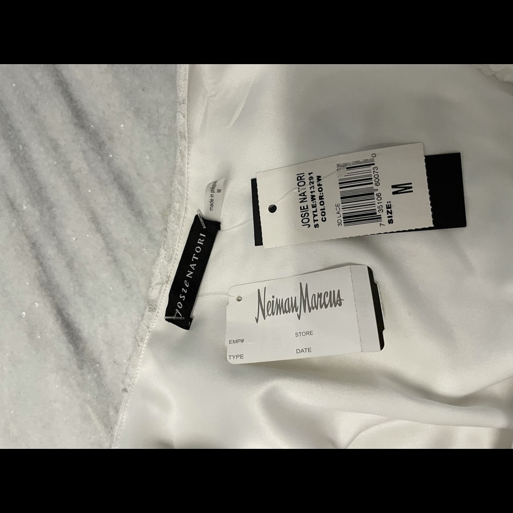 Josie Natori NWT gorgeous Lined M White Lace Dress Neiman Marcus purchase. - Picture 8 of 10